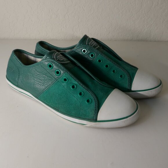 Coach Shoes - COACH "MIKA LACELESS" SNEAKERS Women's Sz 10B Green